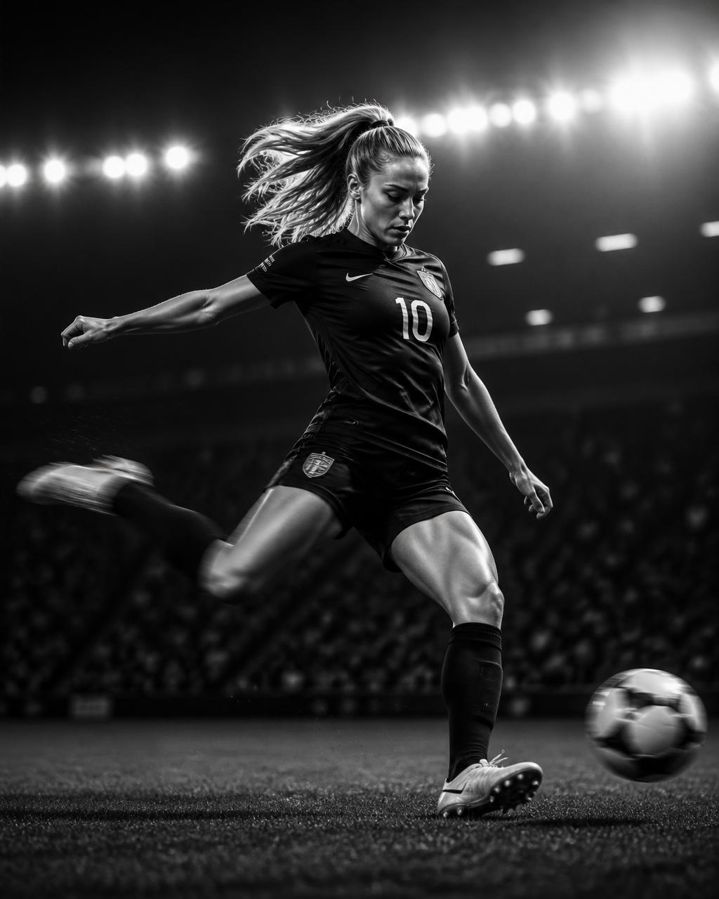 Player striking a football